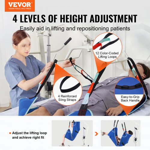 Universal Full Body Patient Lift Sling LSize Patient Lift Medical Sling – 600 L