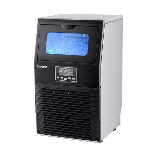 Commercial Ice Maker Machine 80 Lbs24H With 12Lbs Storage 32 Cubes Per Cycle