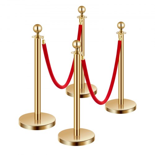 Stanchions and Velvet Ropes 4Pcs Hollow Base with Stainless Steel Post 2