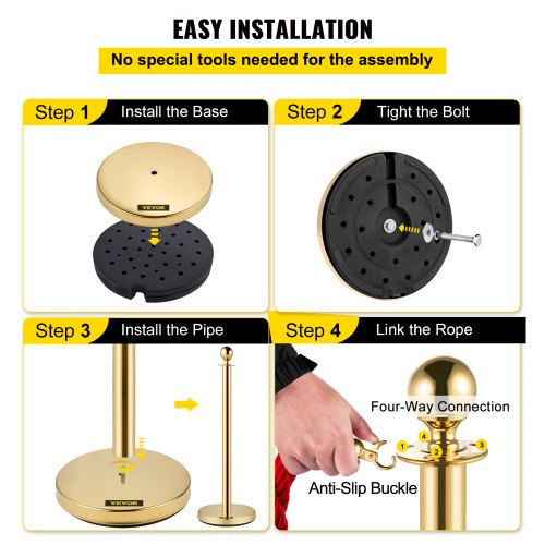 Stanchion Post with Velvet Rope 6Pack Crowd Control Stanchion with 4PCS