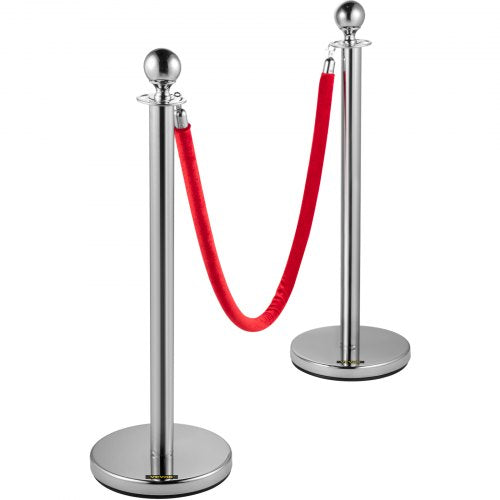 Stanchion Post with Velvet Ropes 6Pack Crowd Control Stanchion with 3PCS