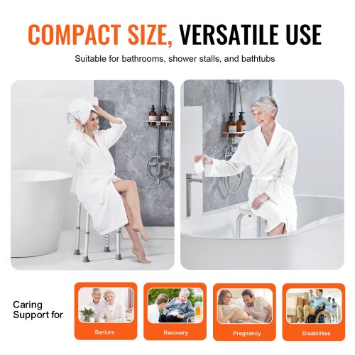 Shower Chair for Inside Shower Adjustable Height Shower Stool NonSlip