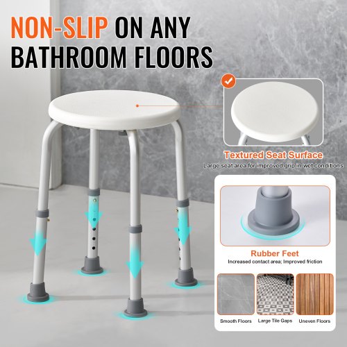 Shower Chair for Inside Shower Adjustable Height Shower Stool NonSlip