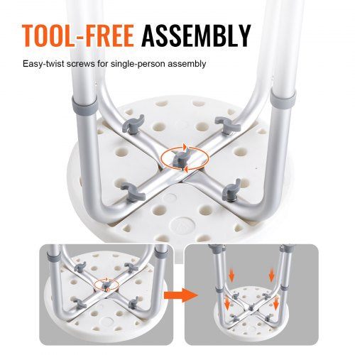 Shower Chair for Inside Shower Adjustable Height Shower Stool NonSlip