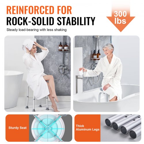 Shower Chair for Inside Shower 360 Degree Swivel Shower Seat Adjustable