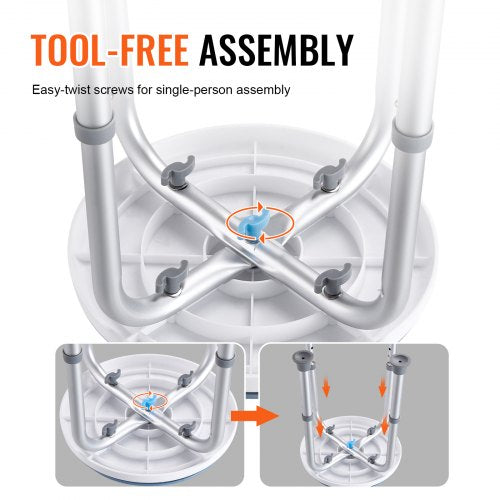 Shower Chair for Inside Shower 360 Degree Swivel Shower Seat Adjustable