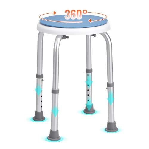 Shower Chair for Inside Shower 360 Degree Swivel Shower Seat Adjustable