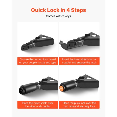 Trailer Lock Fits 2 2516Inch Bulldog Trailer Couplers Heavy Duty