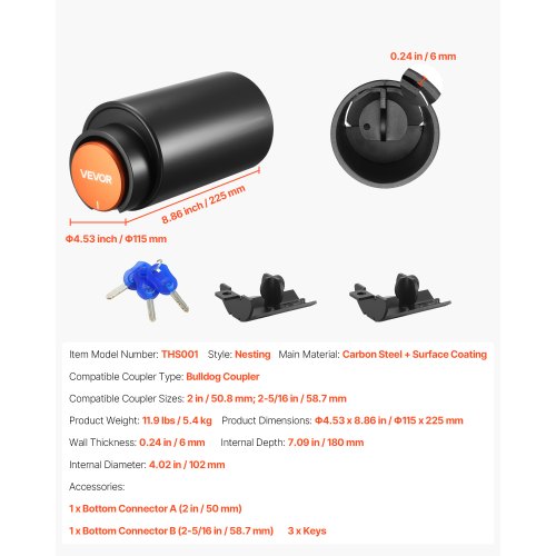 Trailer Lock Fits 2 2516Inch Bulldog Trailer Couplers Heavy Duty