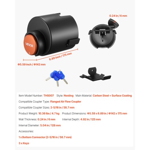 Trailer Lock Fits 2516Inch Airstream Couplers Heavy Duty Hitch Lock