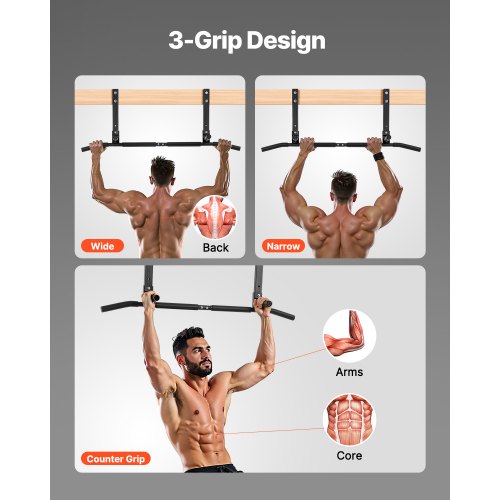 Joist Mount Pull Up Bar Ceiling Mounted Chin Up Bar for Home Gym