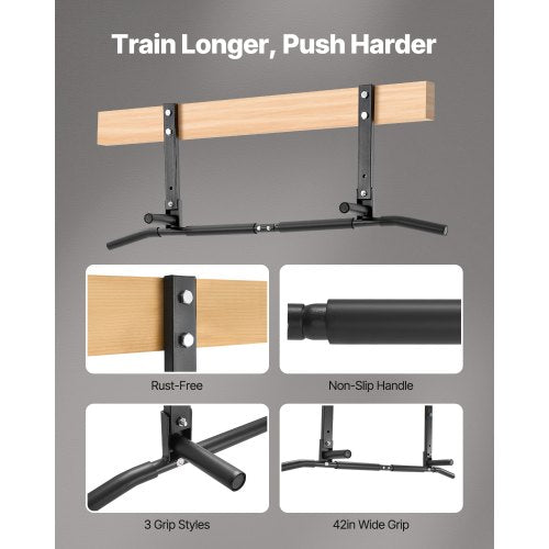Joist Mount Pull Up Bar Ceiling Mounted Chin Up Bar for Home Gym