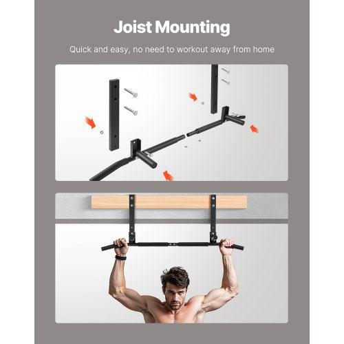 Joist Mount Pull Up Bar Ceiling Mounted Chin Up Bar for Home Gym