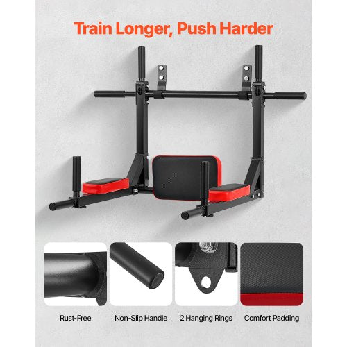Multifunctional Pull Up Bar Wall Mounted Chin Up Bar Dip Station for Home