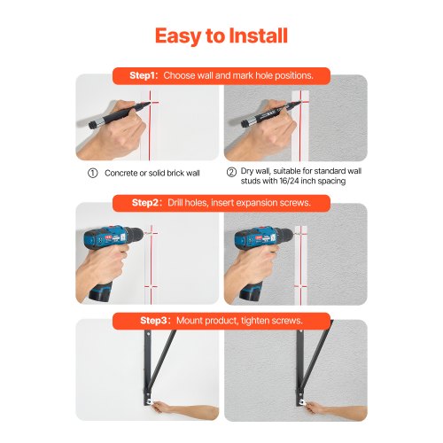 Pull Up Bar 50 in Width Wall Mounted Pull Ups Adjustable Depth 22 or 30