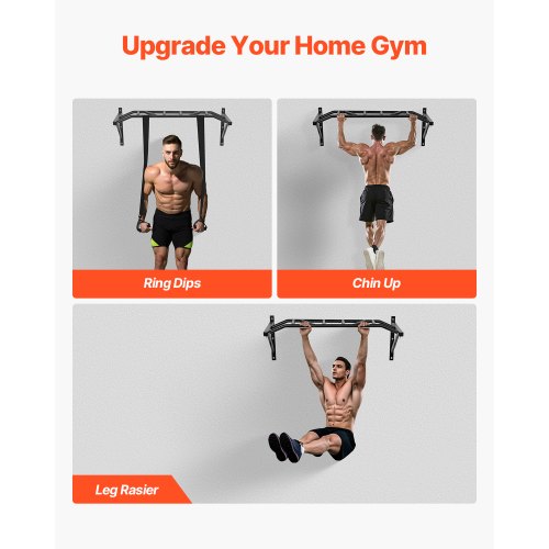 Pull Up Bar MultiGrip Wall Mounted Pull Ups 50 in Width Multifunctional