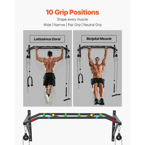 Pull Up Bar MultiGrip Wall Mounted Pull Ups 50 in Width Multifunctional 1