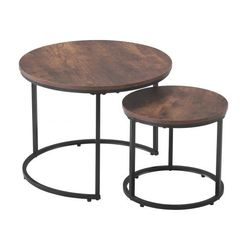 Nesting Coffee Table Set of 2 23.6 in Round Coffee Table Nesting Tables