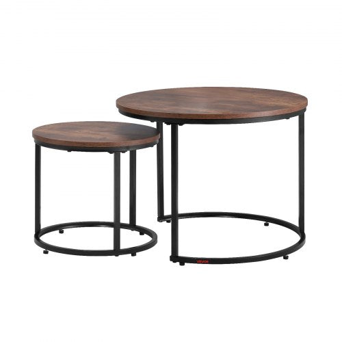 Nesting Coffee Table Set of 2 23.6 in Round Coffee Table Nesting Tables