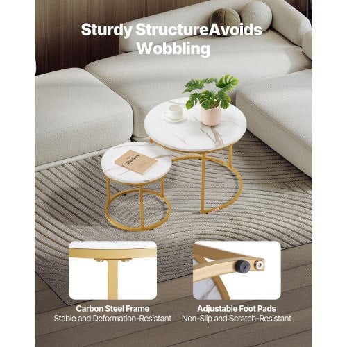 Nesting Coffee Table Set of 2 23.6 in Round Coffee Table Nesting Tables