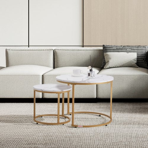 Nesting Coffee Table Set of 2 23.6 in Round Coffee Table Nesting Tables