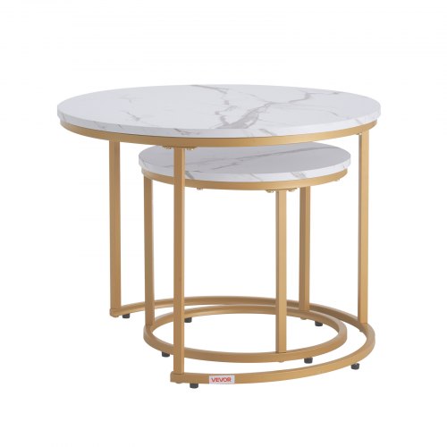 Nesting Coffee Table Set of 2 23.6 in Round Coffee Table Nesting Tables