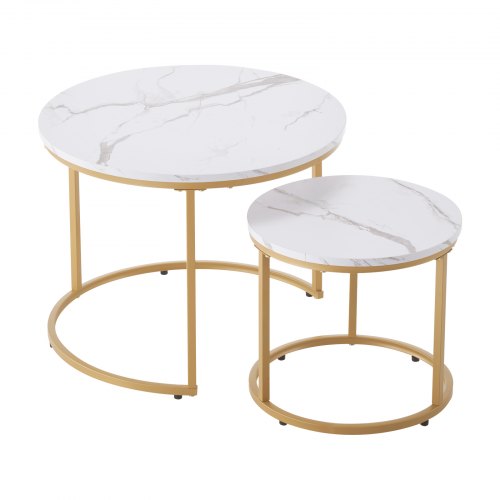Nesting Coffee Table Set of 2 23.6 in Round Coffee Table Nesting Tables