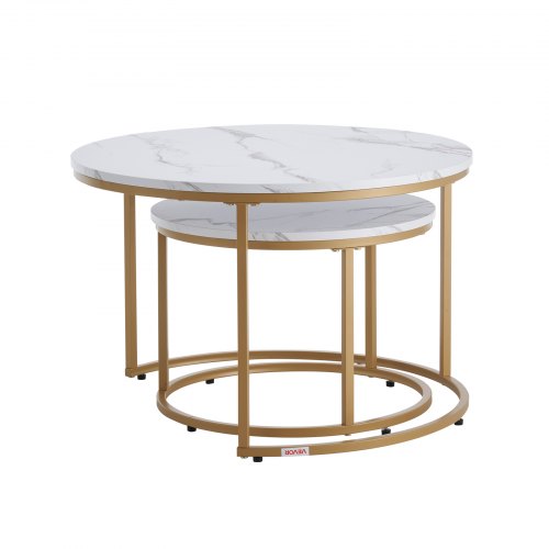 Nesting Coffee Table Set of 2 27.6 in Round Coffee Table Nesting Tables