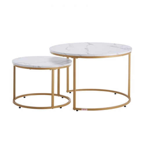 Nesting Coffee Table Set of 2 27.6 in Round Coffee Table Nesting Tables
