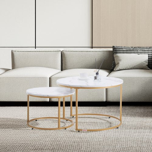 Nesting Coffee Table Set of 2 31.5 in Round Coffee Table Nesting Tables