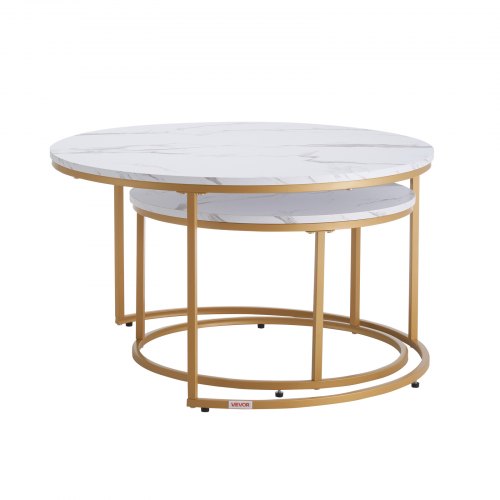 Nesting Coffee Table Set of 2 31.5 in Round Coffee Table Nesting Tables