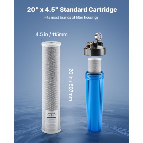 Whole House Water Filter Replacement Cartridge 45 x 20 CTO Carbon Block
