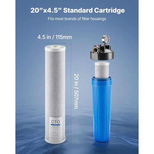 Whole House Water Filter Replacement Cartridge 45 x 20 CTO Carbon Block 1