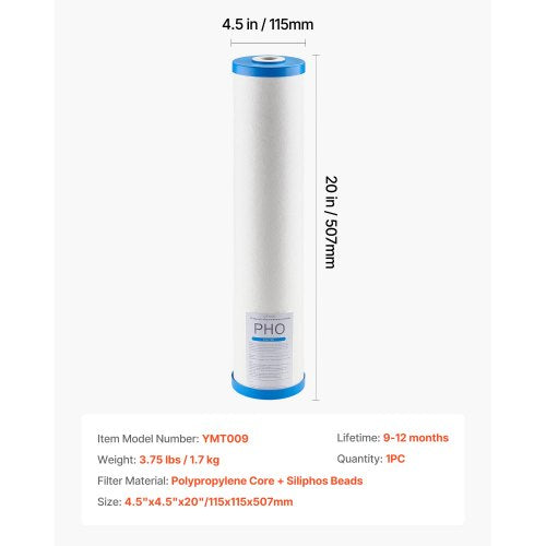 Whole House Water Filter Replacement Cartridge 45 x 20 Polyphosphate