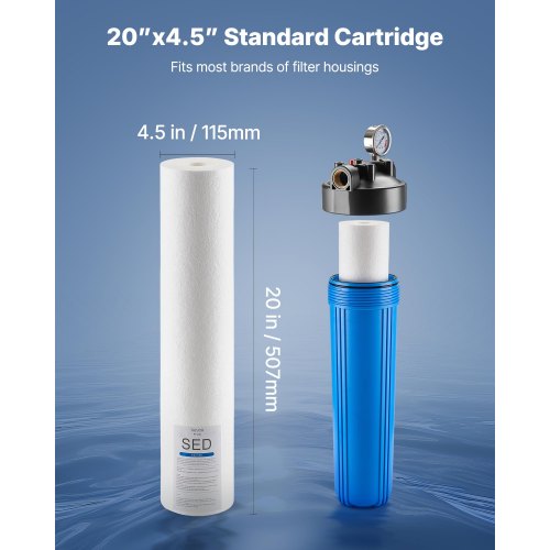 Whole House Water Filter Replacement Cartridge 45 x 20 Polypropylene