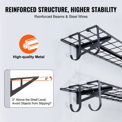 Garage Storage Shelving 2 Pack 4 x 1 ft Heavy Duty Garage Shelves Wall
