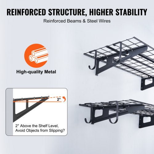 Garage Storage Shelving 2 Pack 4 x 2 ft Heavy Duty Garage Shelves Wall