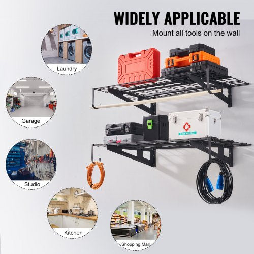 Garage Storage Shelving 2 Pack 4 x 2 ft Heavy Duty Garage Shelves Wall