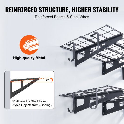 Garage Storage Shelving 2 Pack 6 x 2 ft Heavy Duty Garage Shelves Wall
