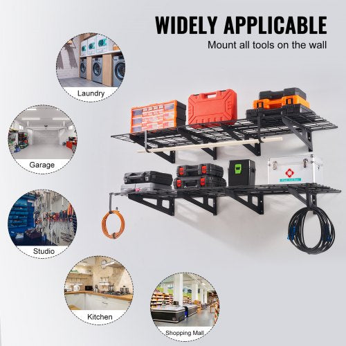 Garage Storage Shelving 2 Pack 6 x 2 ft Heavy Duty Garage Shelves Wall