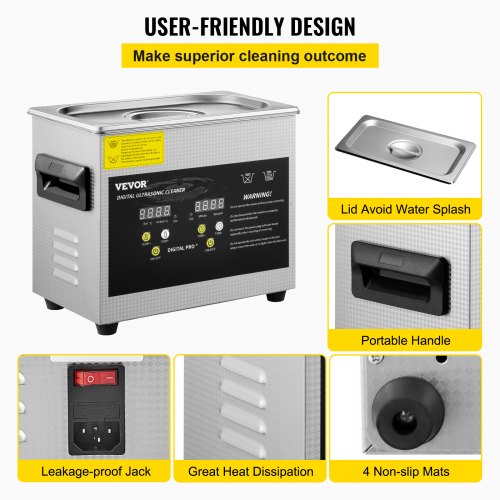 3L Upgraded Ultrasonic Cleaner 200W Heater120W Ultrasonic Professional