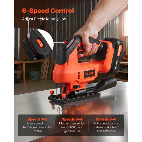Cordless Jig Saw 20 V Brushless Motor 3500 SPM Blade Speed Cordless