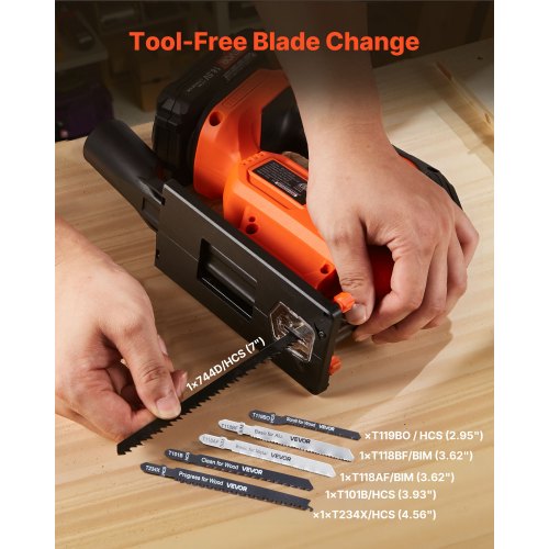 Cordless Jig Saw 20 V Brushless Motor 3500 SPM Blade Speed Cordless
