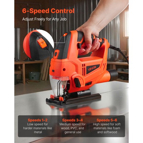 Jig Saw 6.5 Amp 3000 SPM Blade Speed Electric Jigsaw with 6 pcs Blades