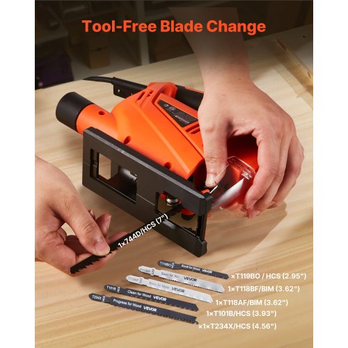 Jig Saw 6.5 Amp 3000 SPM Blade Speed Electric Jigsaw with 6 pcs Blades