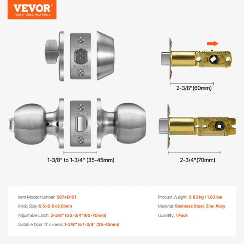 Door Knob and Deadbolt Set Satin Nickel Entry Door Knob and Single Cylinder