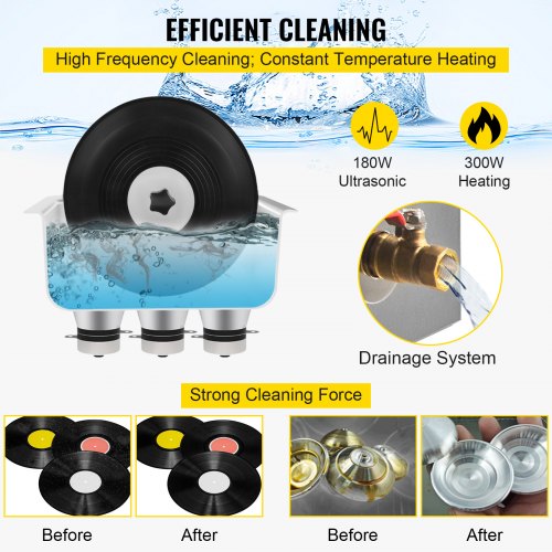 Ultrasonic Vinyl Record Cleaner 6L 40kHz Vinyl Ultrasonic Cleaning Machine
