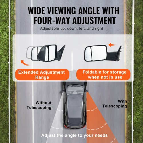 Towing Mirrors for 20092018 Dodge Ram 1500 20102018 Ram 2500 3500