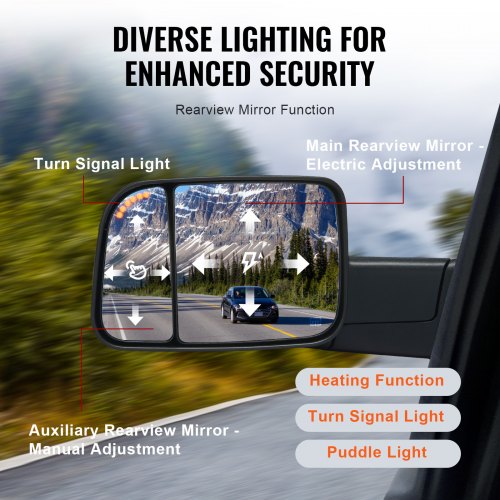 Towing Mirrors for 20092018 Dodge Ram 1500 20102018 Ram 2500 3500