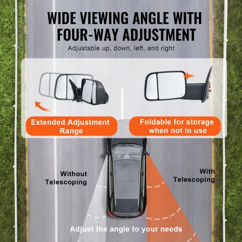 Towing Mirrors Left Right Pair Set for 20022008 Dodge Ram 1500 2500 3500